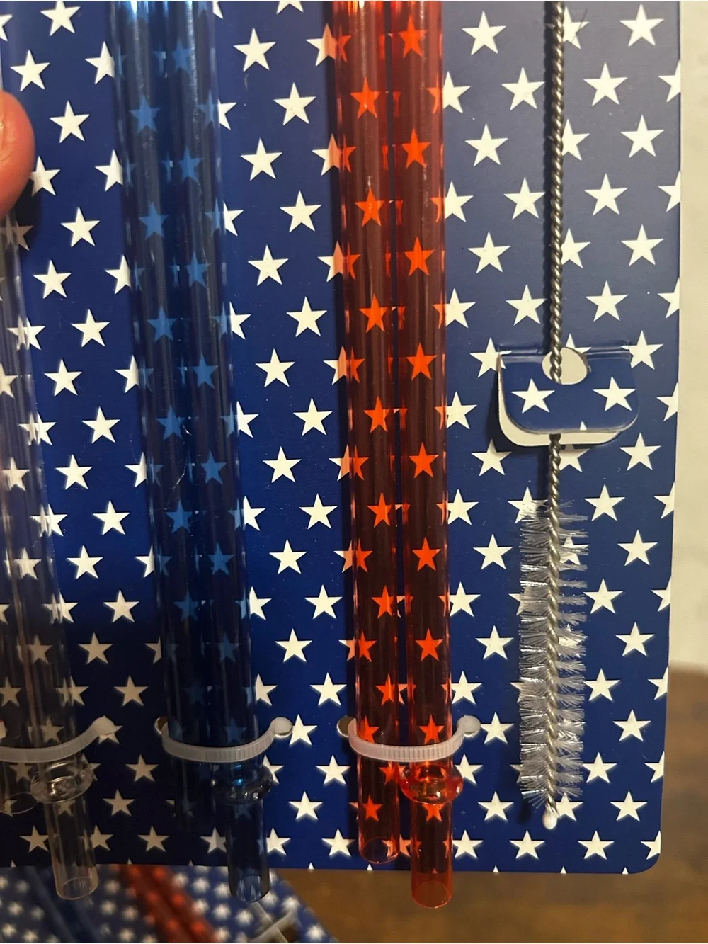 Patriotic Straw and Toppers Set - Red, White & Blue